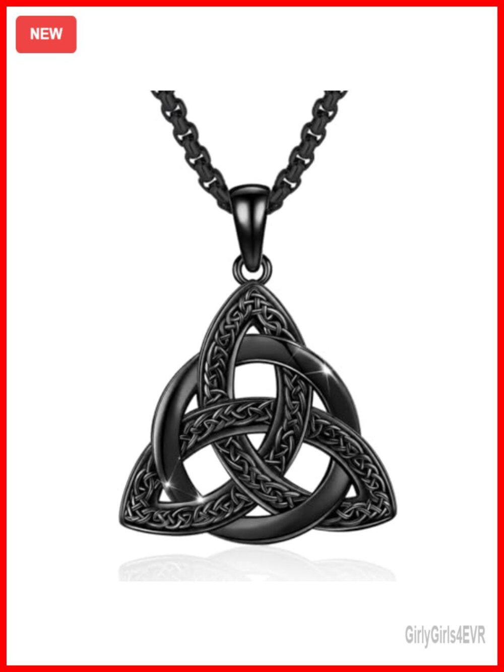 Sterling Silver Celtic Knot Pendant Necklace Wiccan Amulet